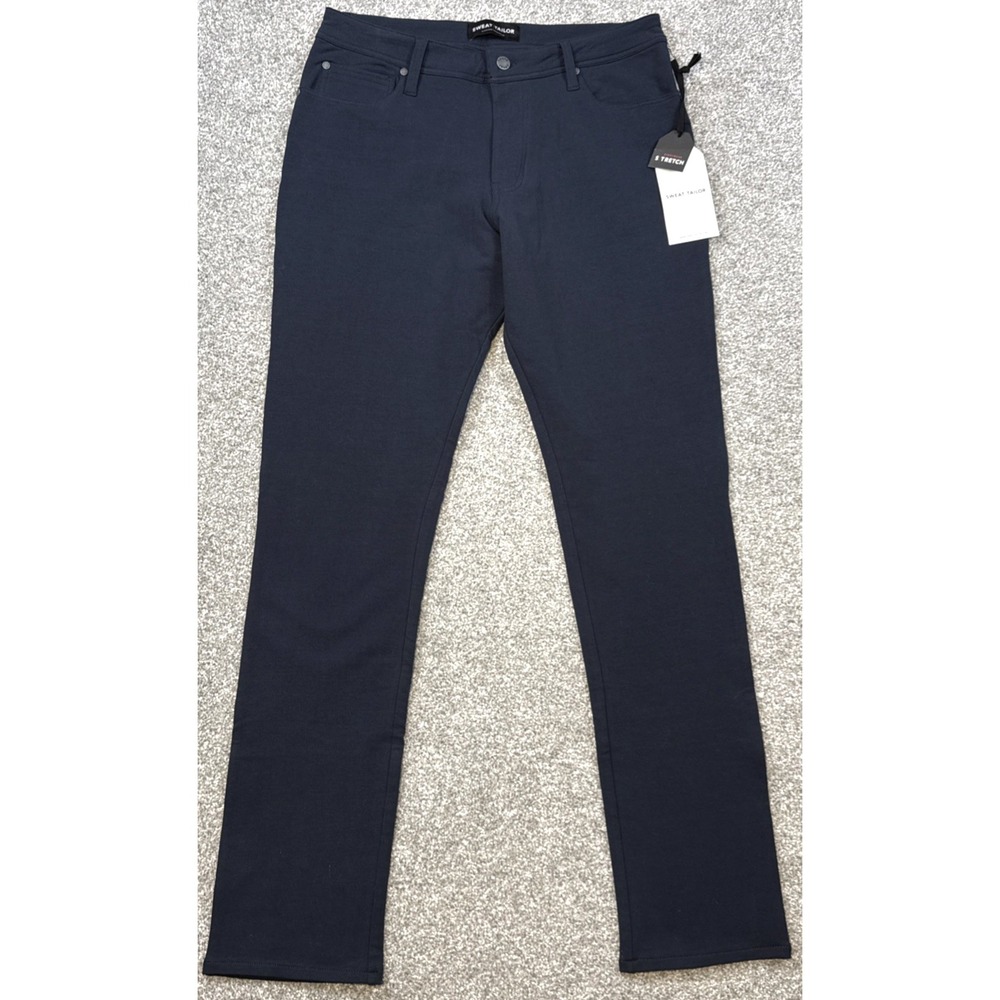 Sweat Tailor Pants Men 31x34‎ Black Stretch Everyday Casual Trousers NWT